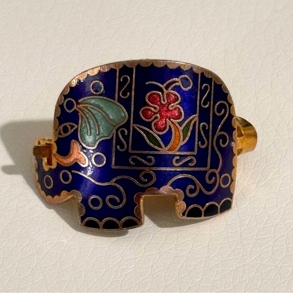 Vintage cloisonné scarf clip - Picture 1 of 4